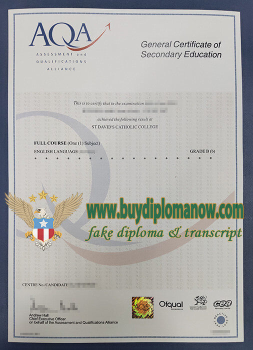 Purchase a AQA certificate