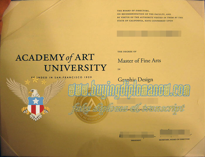 Academy of Art University diploma