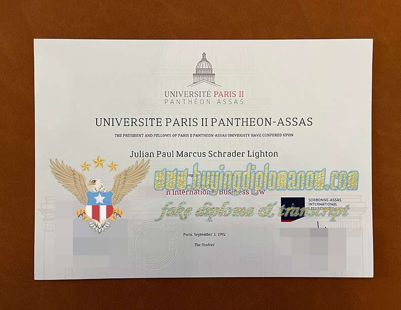make Université Paris-Panthéon-Assas diploma
