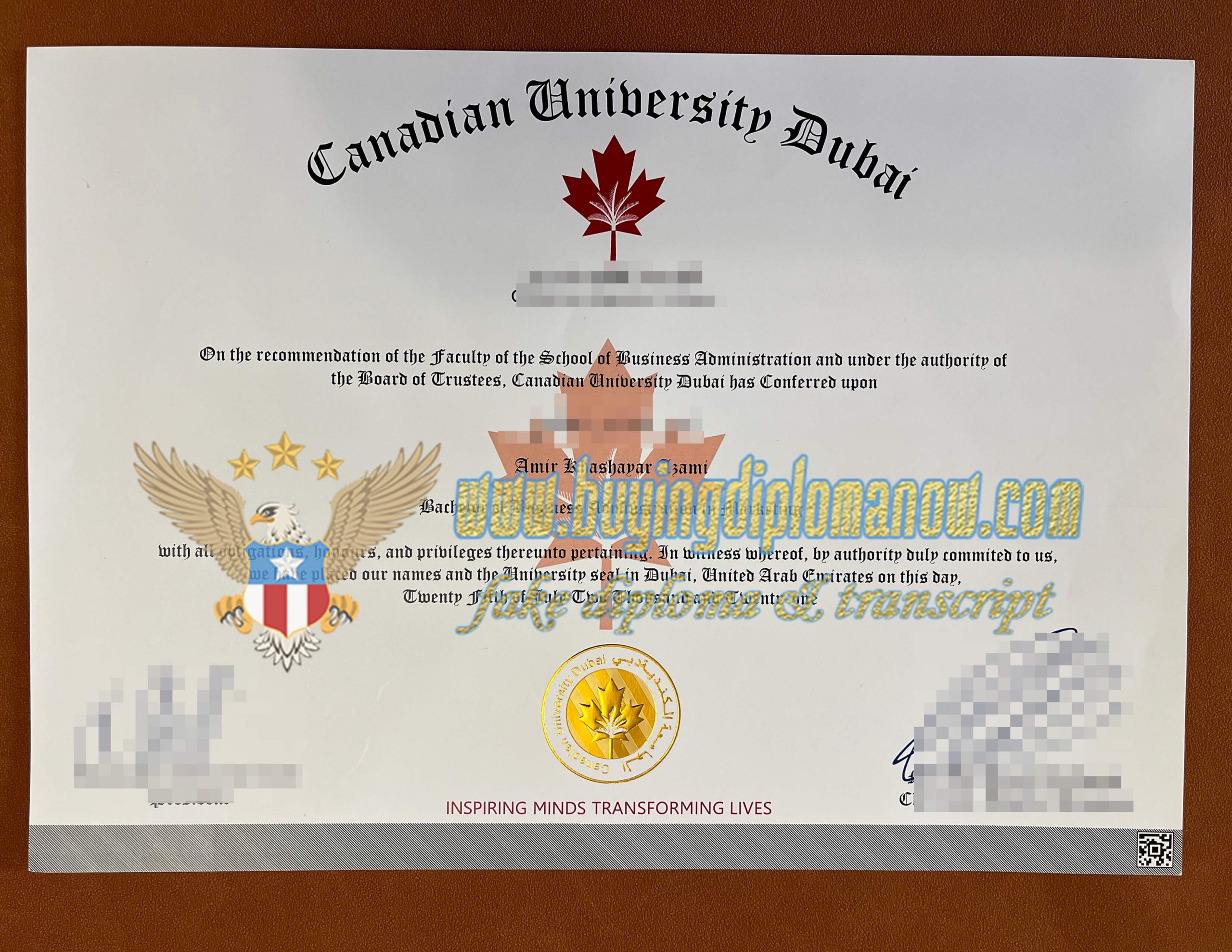 how to Canadian University Dubai fake diploma