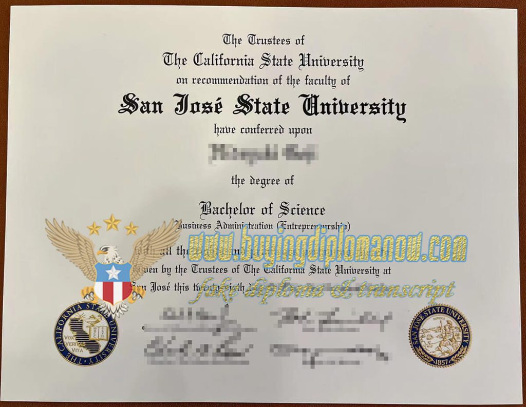 Buy a San Jose State University diploma, fake SJSU degree