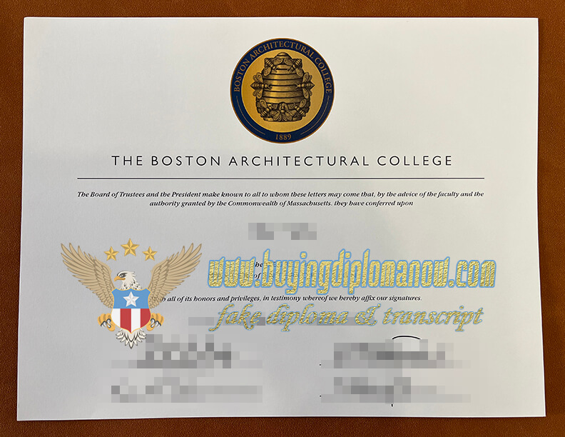Boston Architectural College diploma