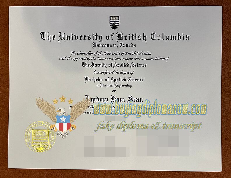 Get a University of British Columbia fake diploma