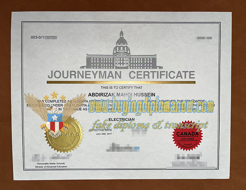 get Alberta fake Certificate