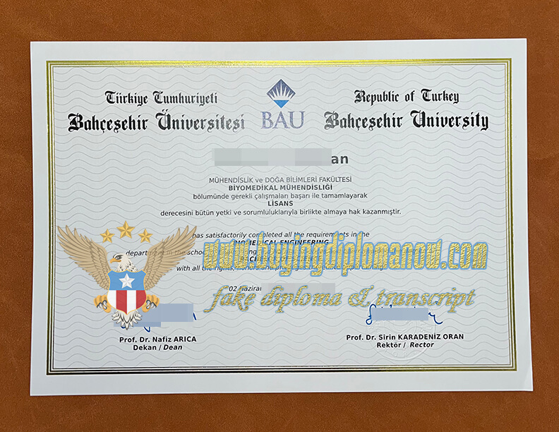 How to Bahçeşehir University fake diploma