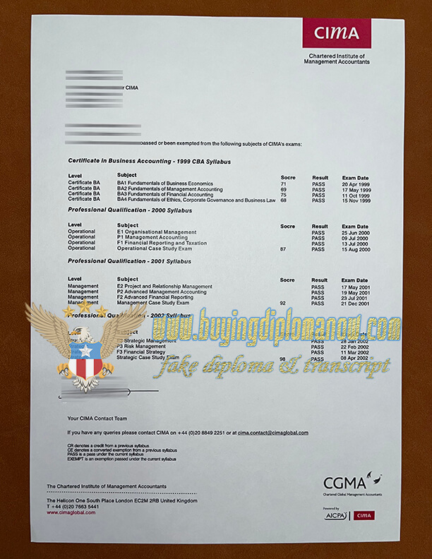 Buy a CIMA fake diploma 