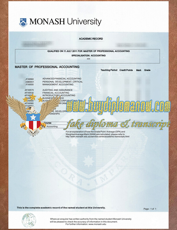 fake Monash University transcript How to buy a fake Monash University diploma and transcript