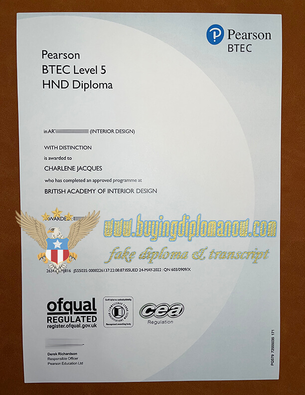 Buy a BTEC Level 5 certificate