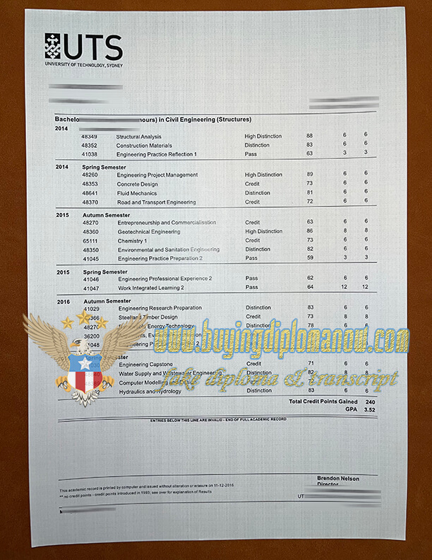 University of Technology Sydney fake diploma