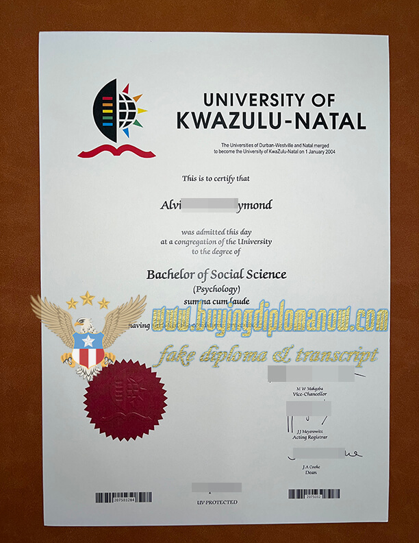 Buy a University of KwaZulu-Natal fake diploma
