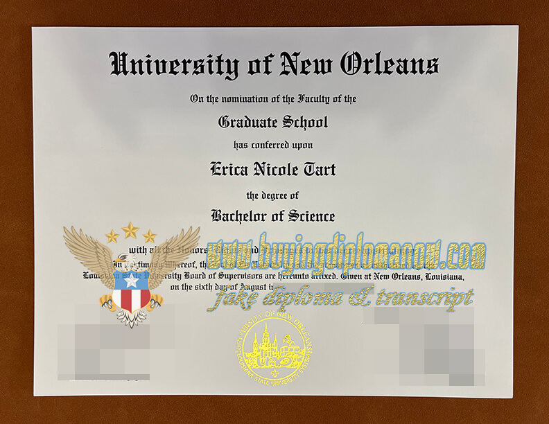 make University of New Orleans Fake Diploma