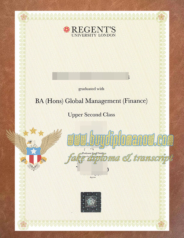 Regent's University London fake diploma