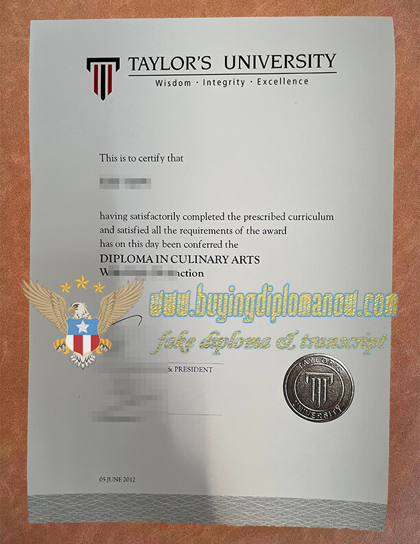 Taylor's fake diploma