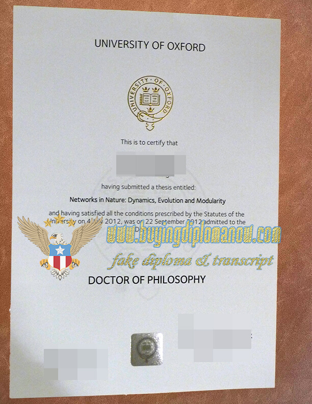 Oxford University fake diploma
