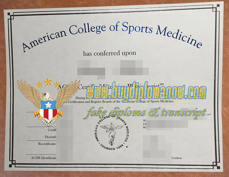 Buy a ACSM fake Certificate