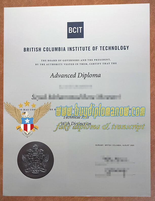 Order a BCIT fake diploma