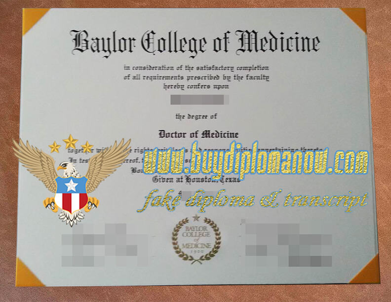 Buy a Baylor College of Medicine fake diploma