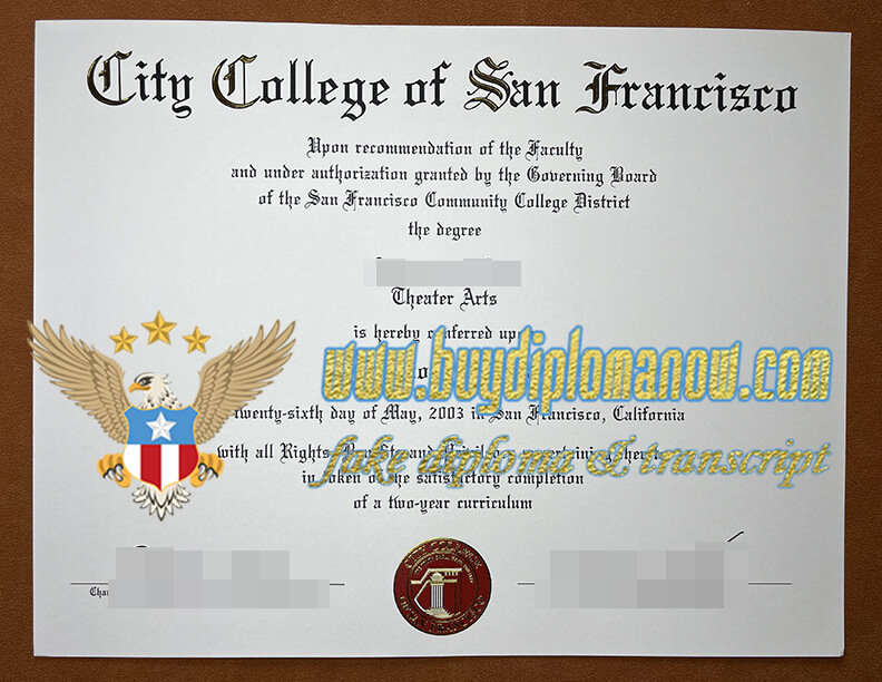 Buy a City College of San Francisco fake diploma