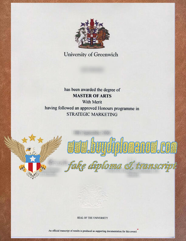 University of Greenwich Fake degree certificate