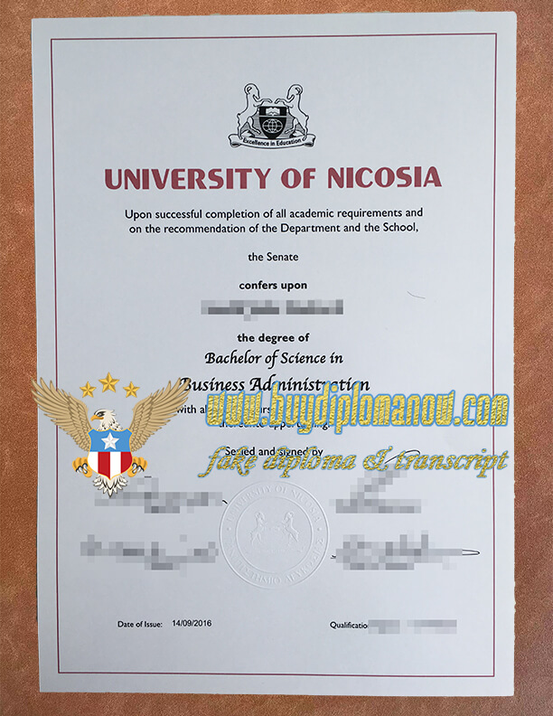2023 version of the most realistic University of Nicosia diploma University of Nicosia degree