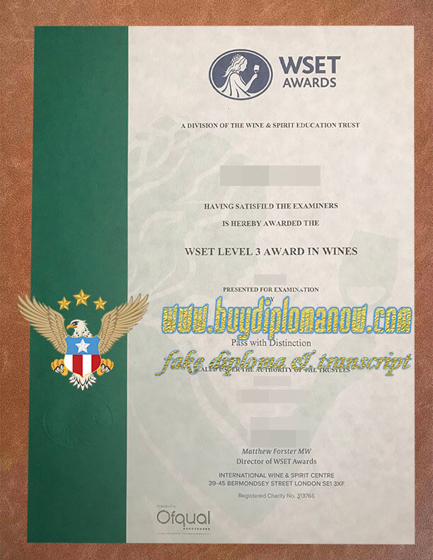 Wset Level 3 Certificate obtained without passing the Wset exam Wset Level 3 Certification