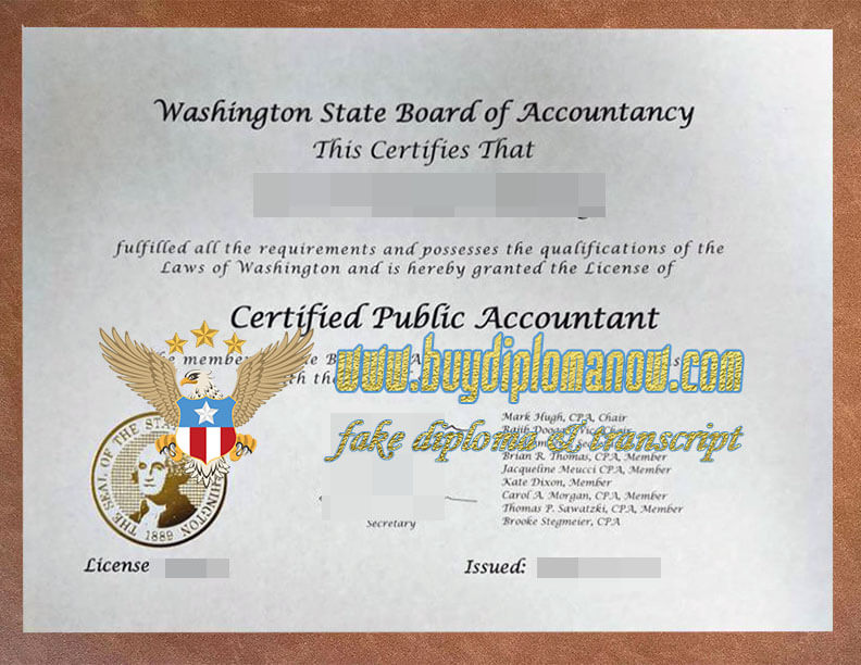 Washington State Board of Accountancy Certification