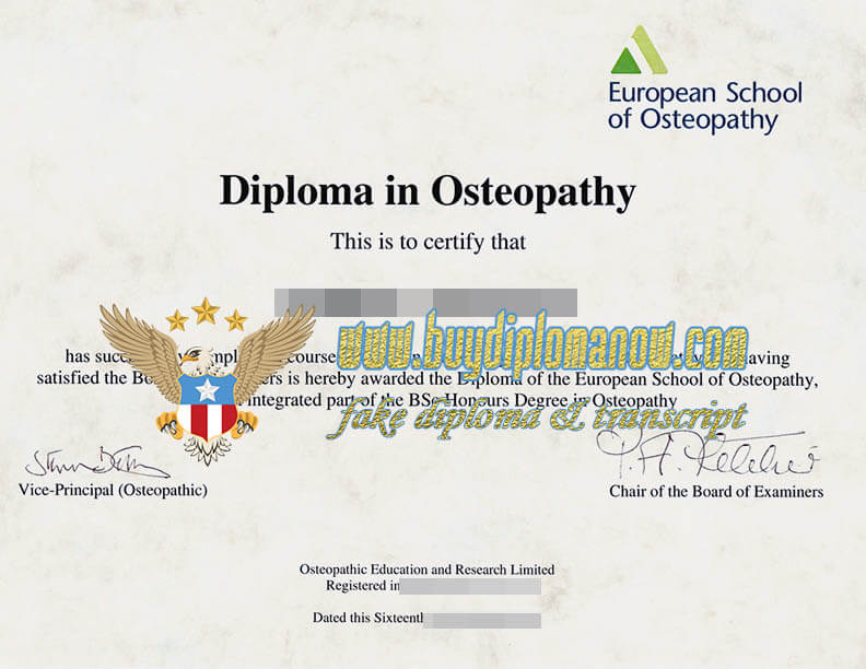 How to buy a European School of Osteopathy （ESO） fake Certificate