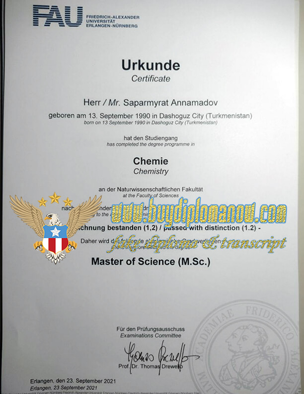 University of Erlangen–Nuremberg diplomas that can be purchased online