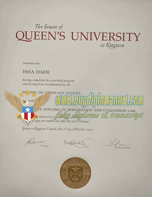 Buy Queen's University Diploma Quickly