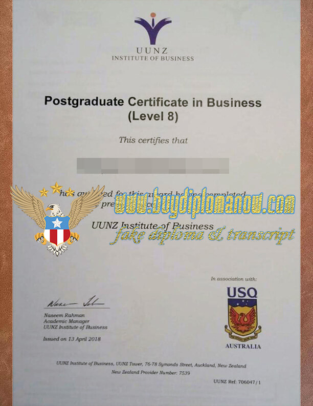 Buy UUNZ Institute of Business Diploma Quickly