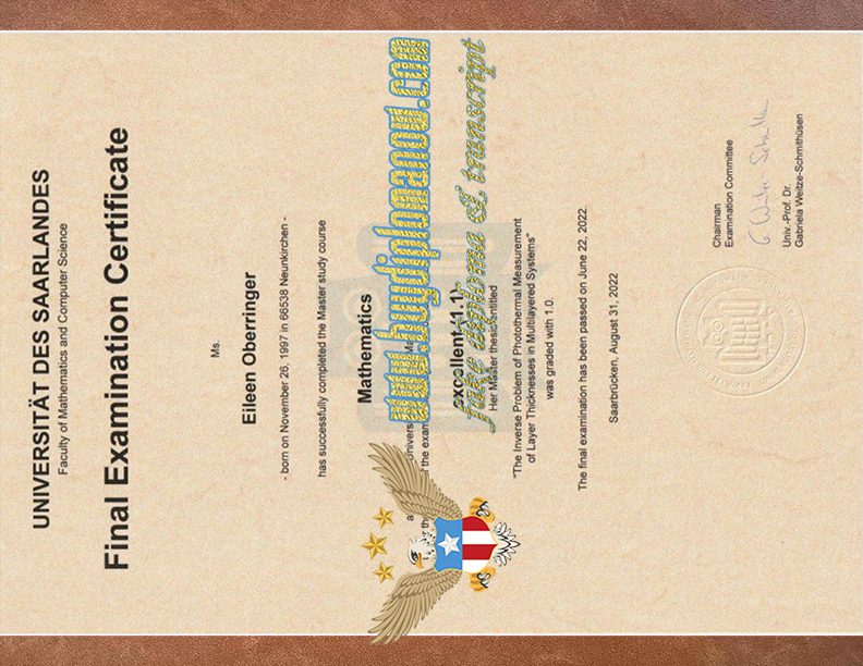Universität des Saarlandes diplomas available for purchase