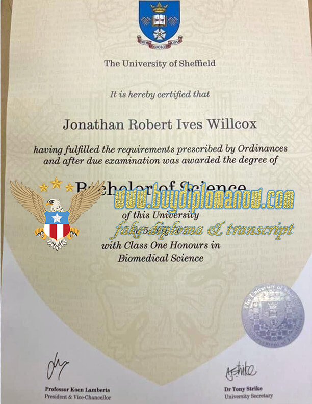 Buy University of Sheffield diplomas