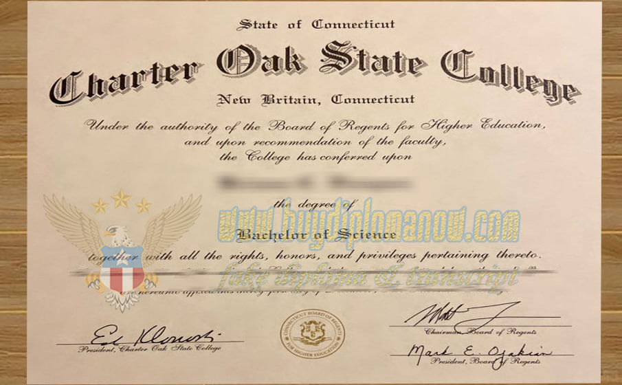 Charter Oak State College certificate