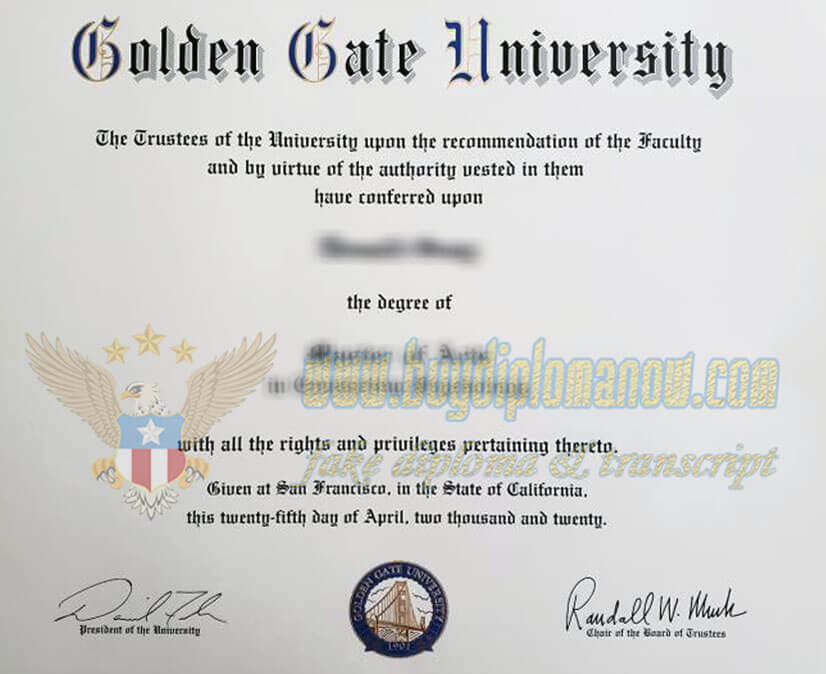Get a fake Golden Gate University certificate online