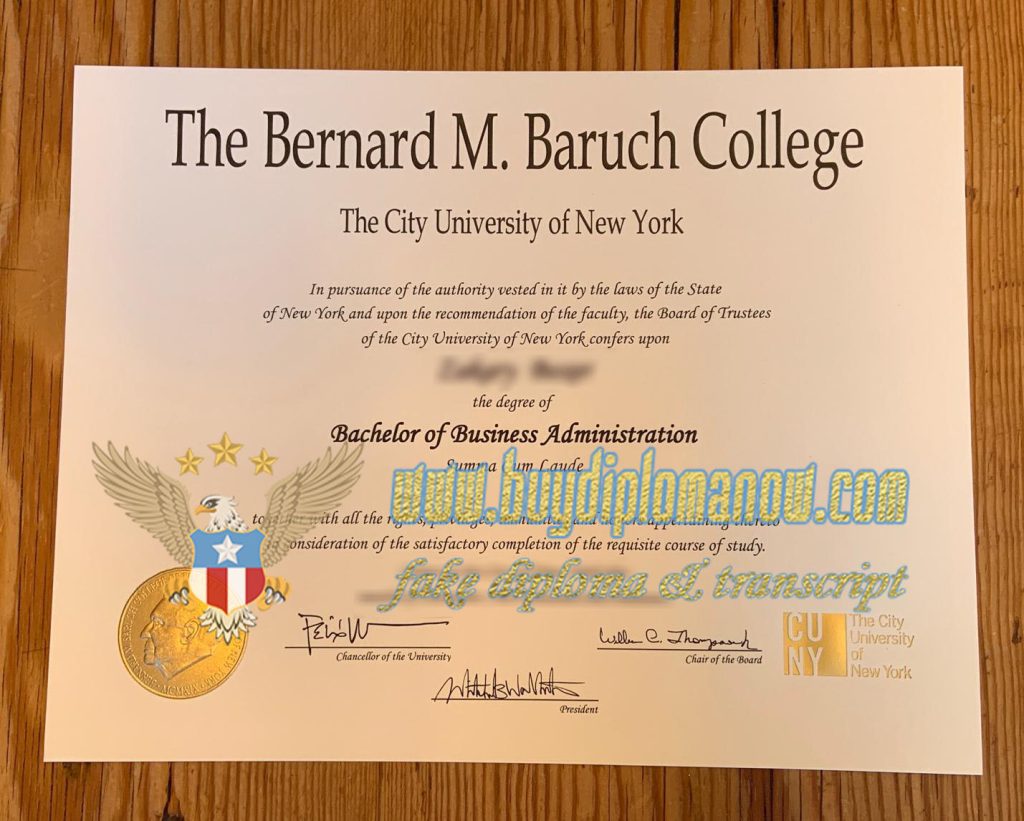  fake Baruch College degree certificate? 